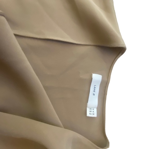 LANE JT Sleeveless top blouse w Shawl size M Medium Tan beige - Picture 11 of 12